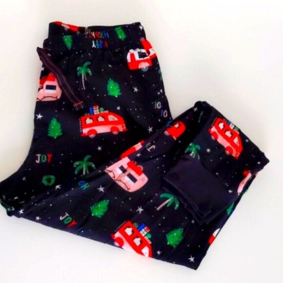 NEW Men's Old Navy Holiday Christmas Campers Cotton Pajama Pants Black Red XS - Picture 3 of 3